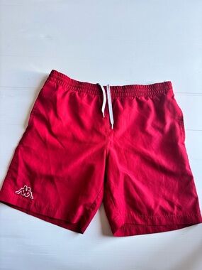 Kappa Swim Shorts Red Mens XS Small Logo Athletic Swim Trunks